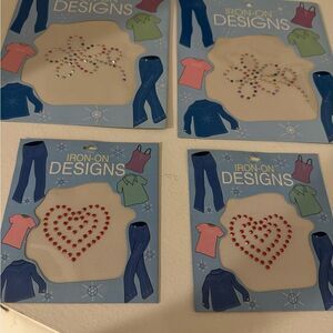 Iron on Designs 2 hearts & 2 Flowers